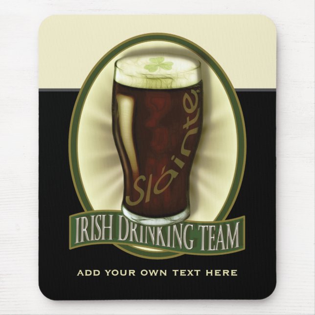 Funny Irish Stout Personalised Mouse Mat (Front)