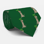 Funny Irish Wolfhound St. Patrick's Day Art Tie (Rolled)