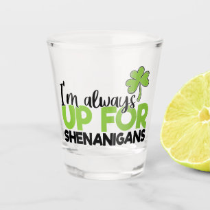 funny Irish word art Saint Patrick's Day Shot Glass