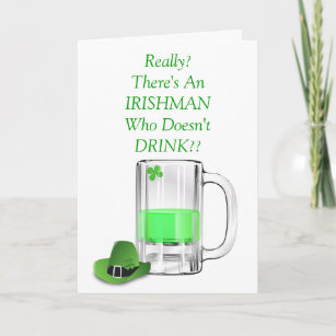 Funny Irishman Beer Drinking St. Patrick's Day Card