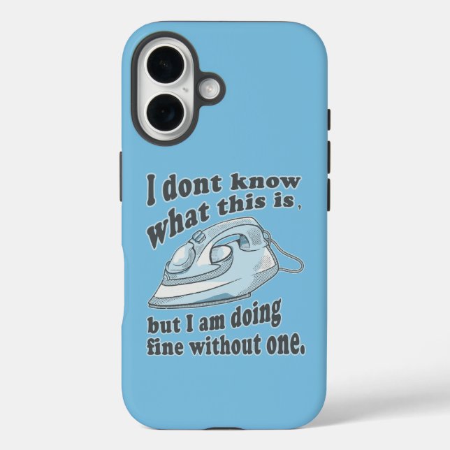 Funny ironing design I hate ironing Case-Mate iPhone Case (Back)