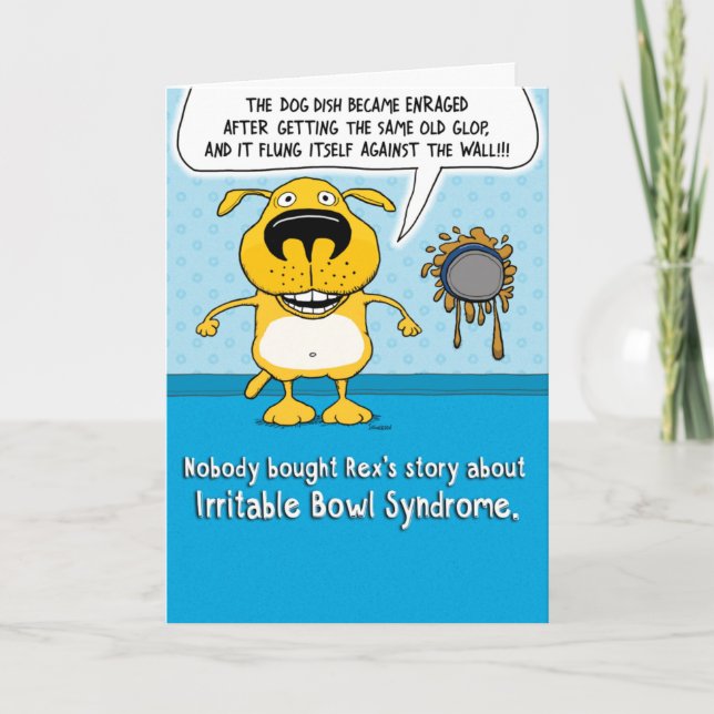 Funny Irritable Bowl Syndrome Dog Birthday Card (Front)