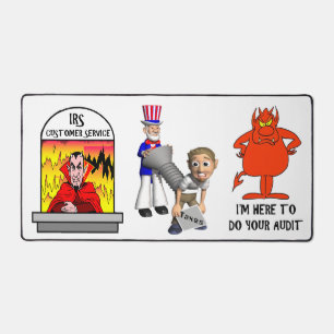 Funny IRS Joke Taxday Humour Humourous Devil Audit Desk Mat