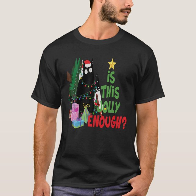 Funny Is This Jolly Enough Black Cat Blood Knife C T-Shirt (Front)