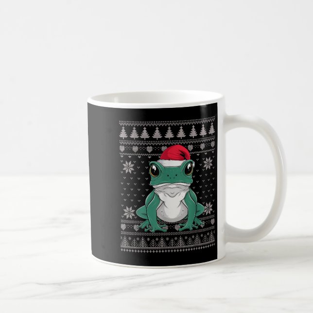 Funny Ison Dart Frog Ugly Christmas Sweater Santa  Coffee Mug (Right)
