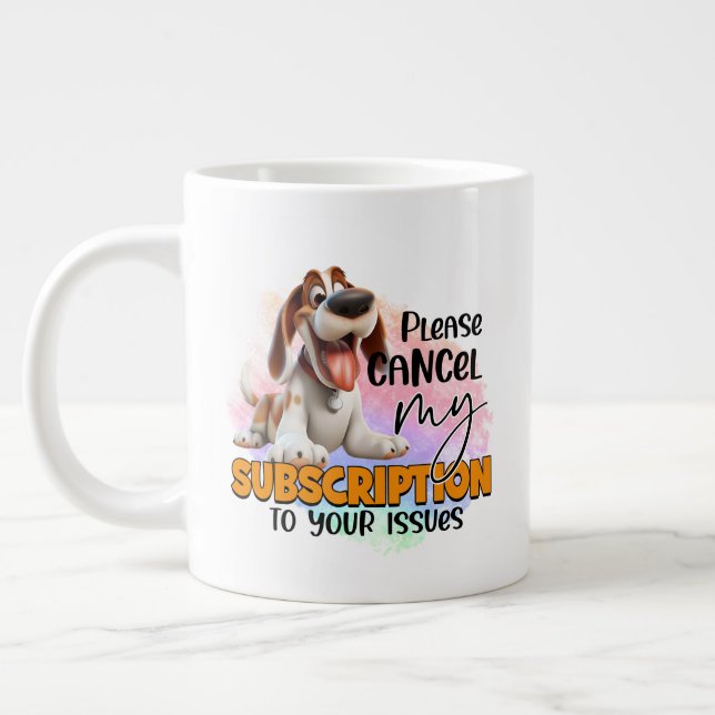Funny issues word art  large coffee mug (Left)