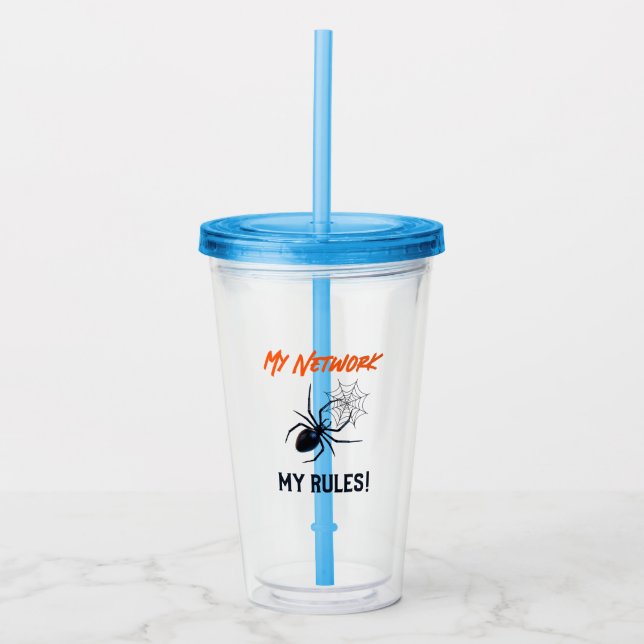 Funny IT Network Admin Humour Gift Acrylic Tumbler (Front)