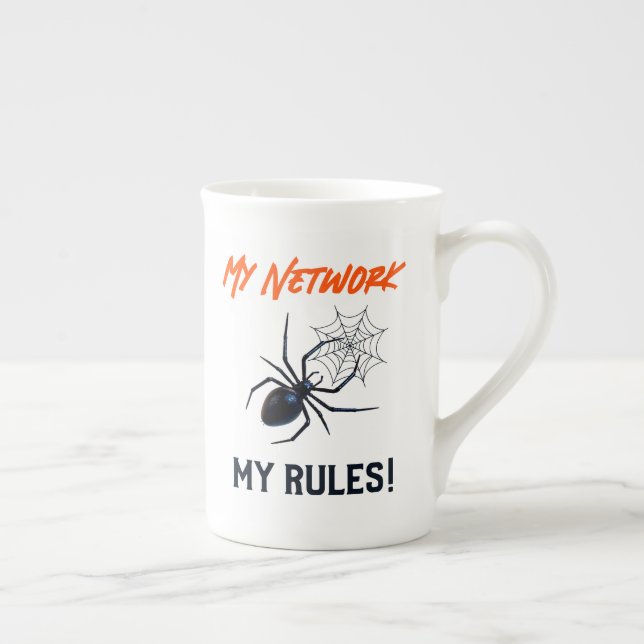 Funny IT Network Admin Humour Gift Bone China Mug (Right)
