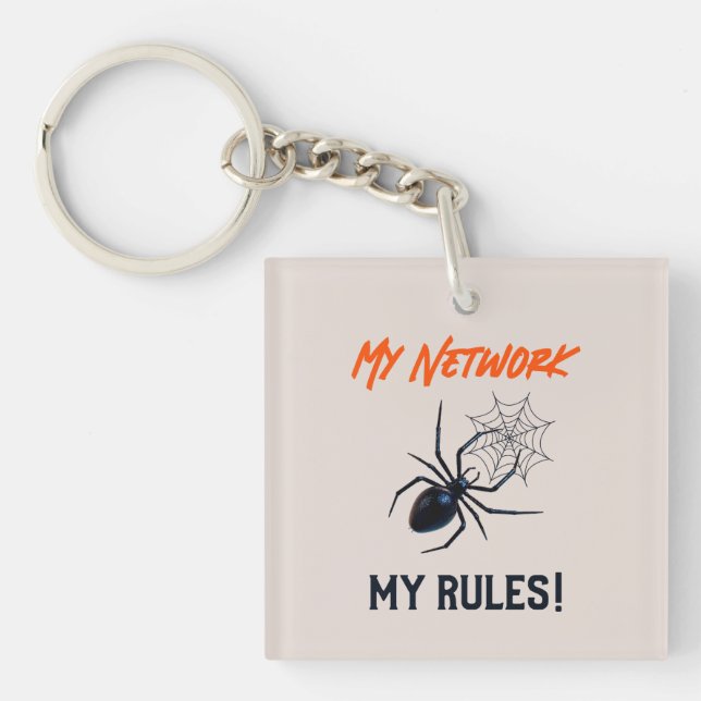 Funny IT Network Admin Humour Gift Key Ring (Front)