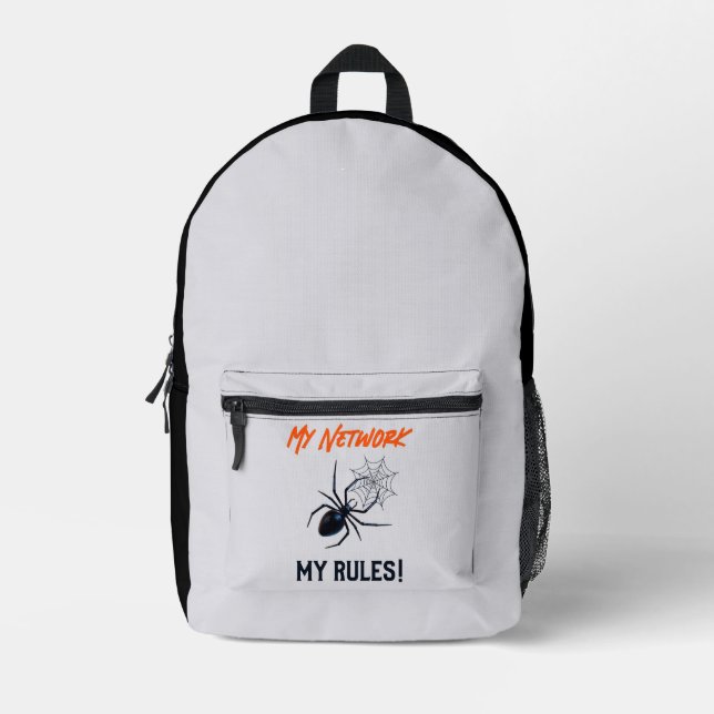 Funny IT Network Admin Humour Gift Printed Backpack (Front)