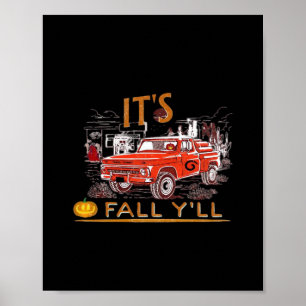 Funny It’s Fall Y’all Cute Gnomes Pumpkin Poster