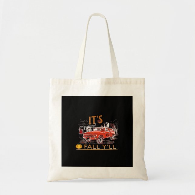 Funny It’s Fall Y’all Cute Gnomes Pumpkin Tote Bag (Front)
