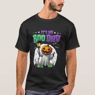 Funny It s My Boo Day Ghost Halloween Birthday Pum T-Shirt