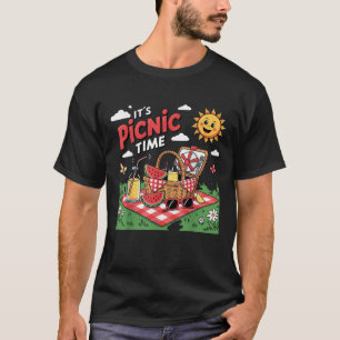 Funny It s Picnic Time A cartoon style Matching Fa T-Shirt
