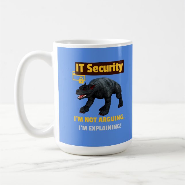 Funny IT Security Explaining Tech Humour Design Coffee Mug (Left)