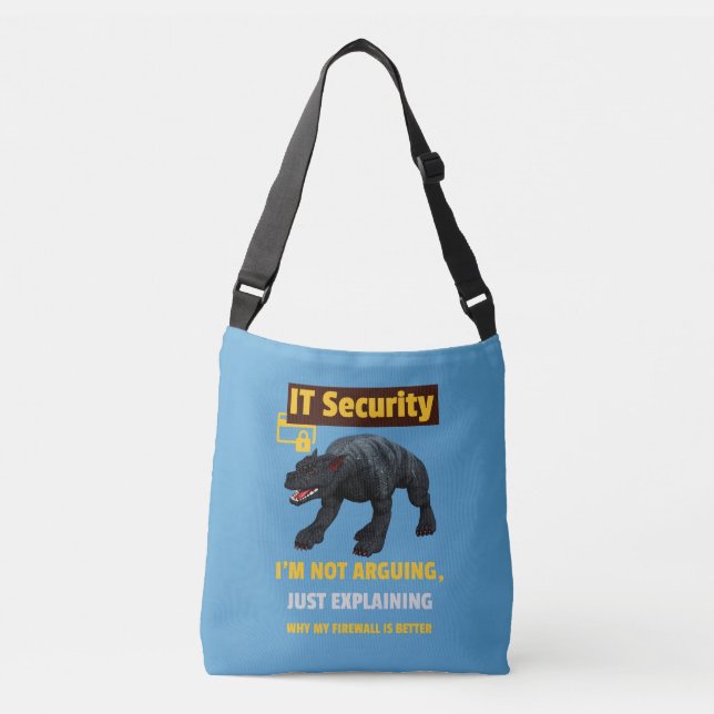 Funny IT Security Explaining Tech Humour Design Crossbody Bag (Front)