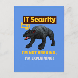 Funny IT Security Explaining Tech Humour Design Holiday Postcard
