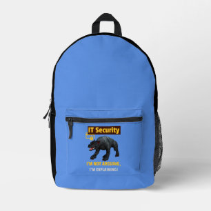 Funny IT Security Explaining Tech Humour Design Printed Backpack