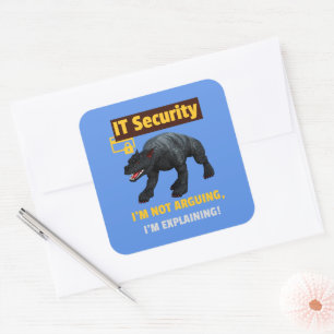 Funny IT Security Explaining Tech Humour Design Square Sticker