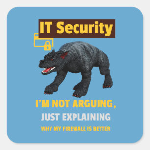 Funny IT Security Explaining Tech Humour Design Square Sticker
