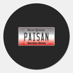 Funny Italian American Flag Paisan Nj New Jersey C Classic Round Sticker