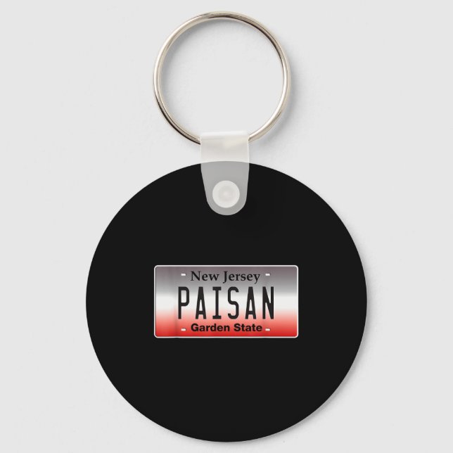 Funny Italian American Flag Paisan Nj New Jersey C Key Ring (Front)