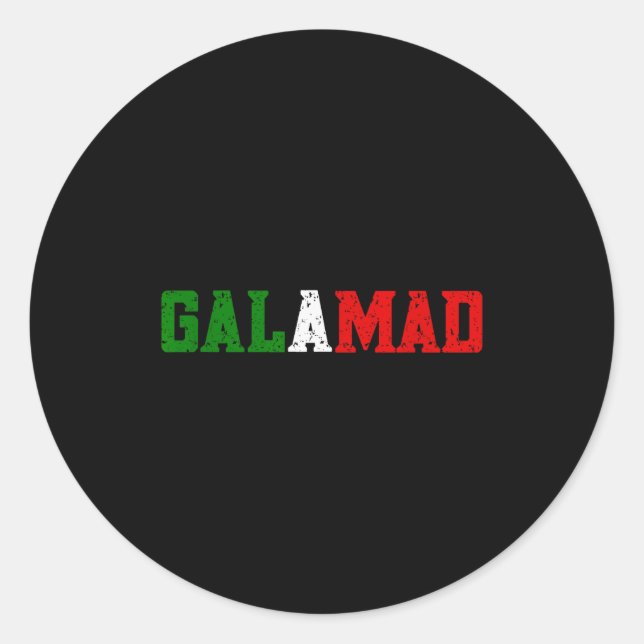 Funny Italian American Food Slang Calamari Galamad Classic Round Sticker (Front)