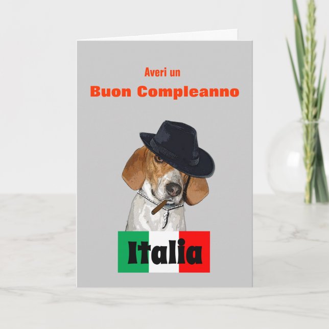 Funny Italian Birthday Mobster Charley Dog Card (Front)