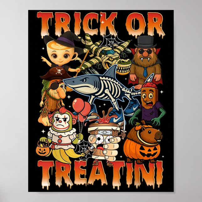 Funny Italian Brain Rot Italian Brainrot Halloween Poster (Front)