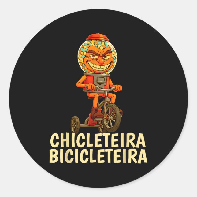 Funny Italian Brainrot Kids Meme Chicleteira Bicic Classic Round Sticker (Front)