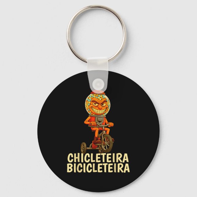 Funny Italian Brainrot Kids Meme Chicleteira Bicic Key Ring (Front)