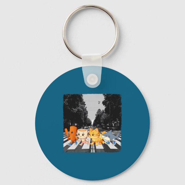 Funny Italian Brainrot Meme Character Crosswalk Vi Key Ring (Front)