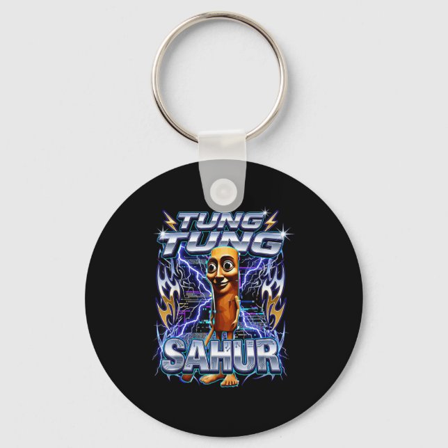 Funny Italian Brainrot Tung Tung Tung Sahur  Key Ring (Front)