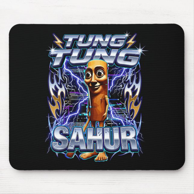 Funny Italian Brainrot Tung Tung Tung Sahur  Mouse Mat (Front)