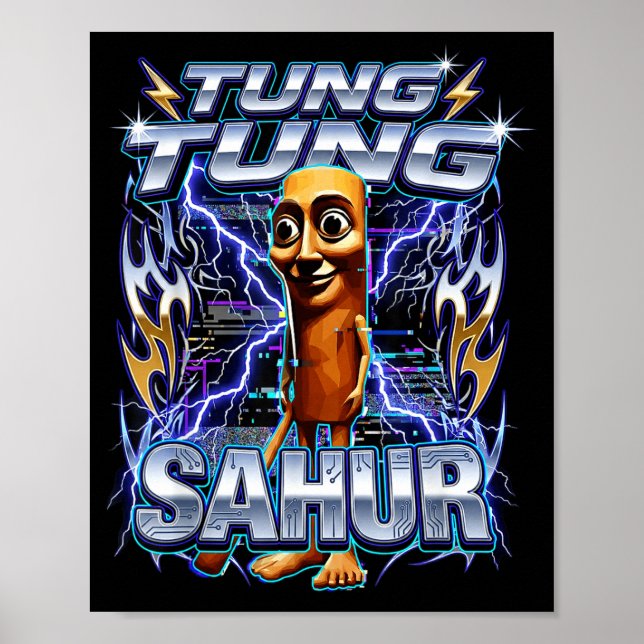 Funny Italian Brainrot Tung Tung Tung Sahur  Poster (Front)