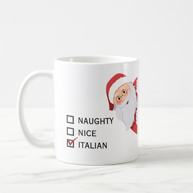 Funny Italian Christmas customisable Coffee Mug (Left)