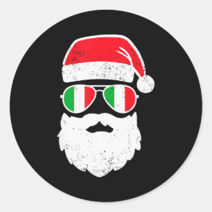 Funny Italian Christmas Pajama Funny Italian Match Classic Round Sticker