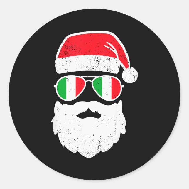 Funny Italian Christmas Pajama Funny Italian Match Classic Round Sticker (Front)