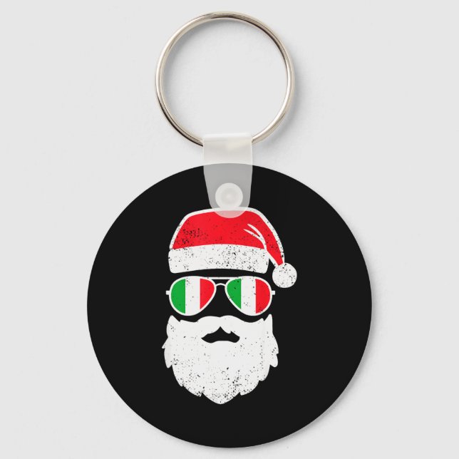 Funny Italian Christmas Pajama Funny Italian Match Key Ring (Front)
