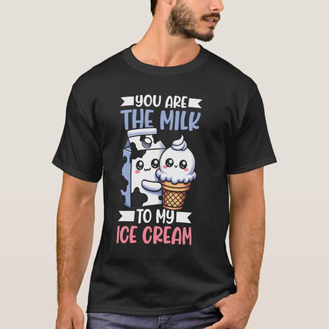 Funny Italian Food Milk Gelato Ice Cream 1 T-Shirt (Front)