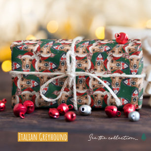 Funny Italian Greyhound Christmas Pattern Wrapping Paper
