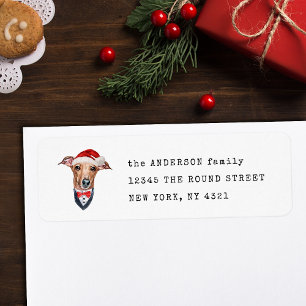 Funny Italian Greyhound Xmas Dog Return Address
