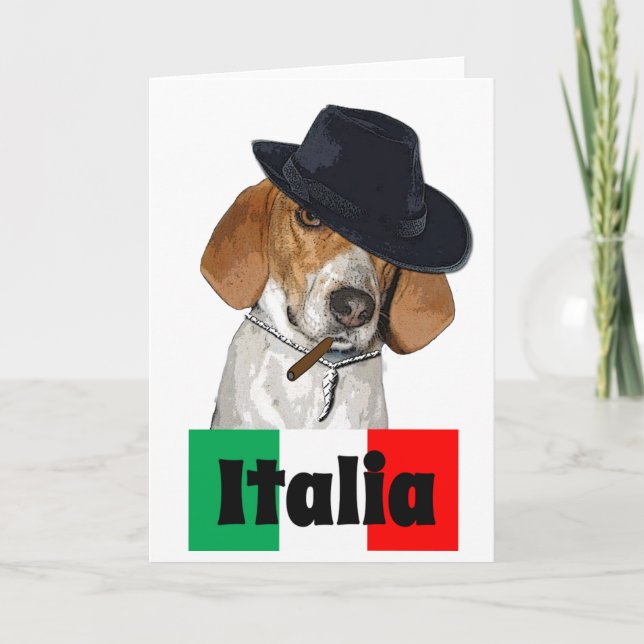 Funny Italian Mobster Charley Dog Card (Front)