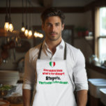 Funny Italian Stugotz What's For Dinner Apron<br><div class="desc">Introducing our hilarious Italian humour apron, a culinary statement that blends wit with the essence of Italian slang. The apron showcases a heart-shaped Flag of Italy, playfully adorned with the words, "You wanna know what's for dinner? Stugotz. That's what's for dinner." This apron is not just a cooking accessory; it's...</div>
