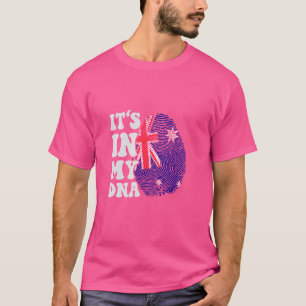 Funny it's in my DNA Australia flag Fingerprint T-Shirt