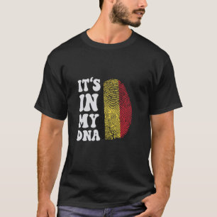 Funny it's in my DNA Belgium flag Fingerprint T-Shirt