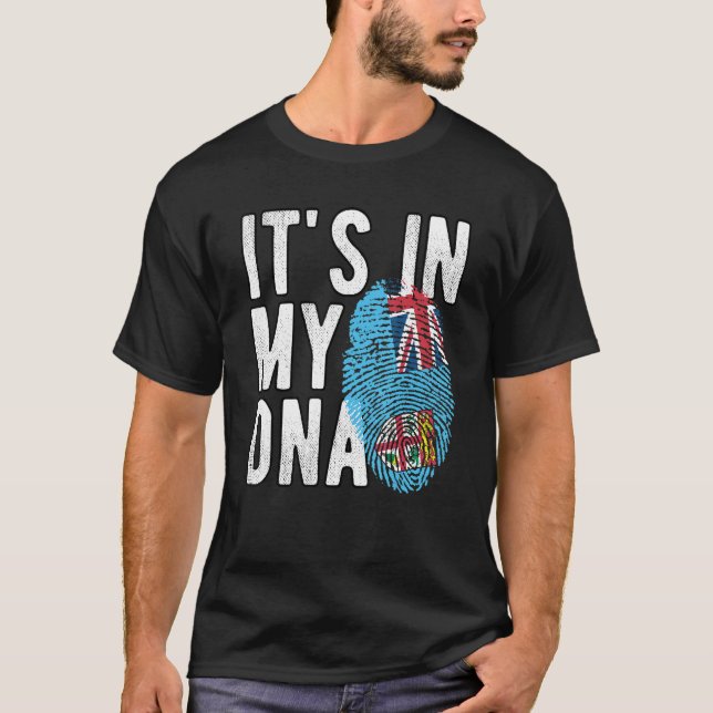 Funny it's in my DNA Fiji flag Fingerprint T-Shirt (Front)