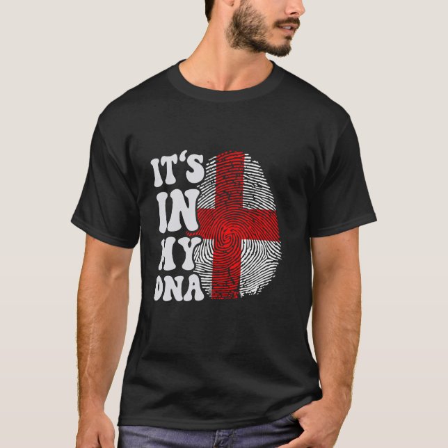 Funny it's in my DNA Georgia flag Fingerprint T-Shirt (Front)