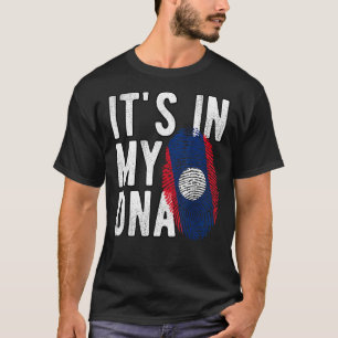 Funny it's in my DNA Laos flag Fingerprint T-Shirt