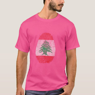 Funny it's in my DNA Lebanon flag Fingerprint T-Shirt